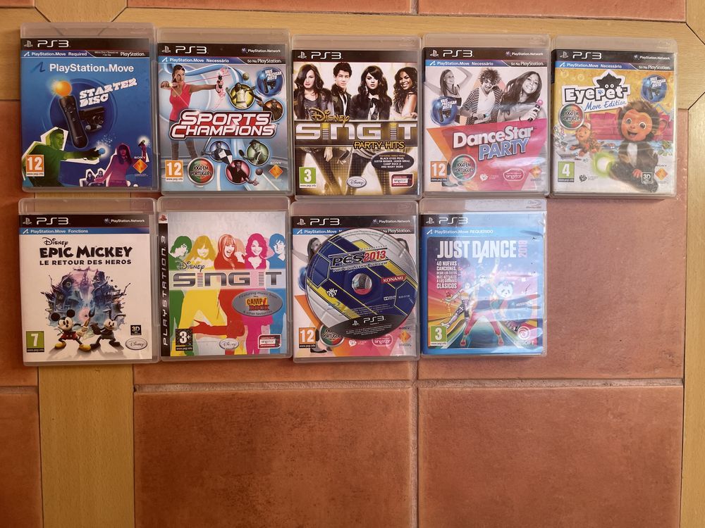 Playstation 3 com acessorios e jogos