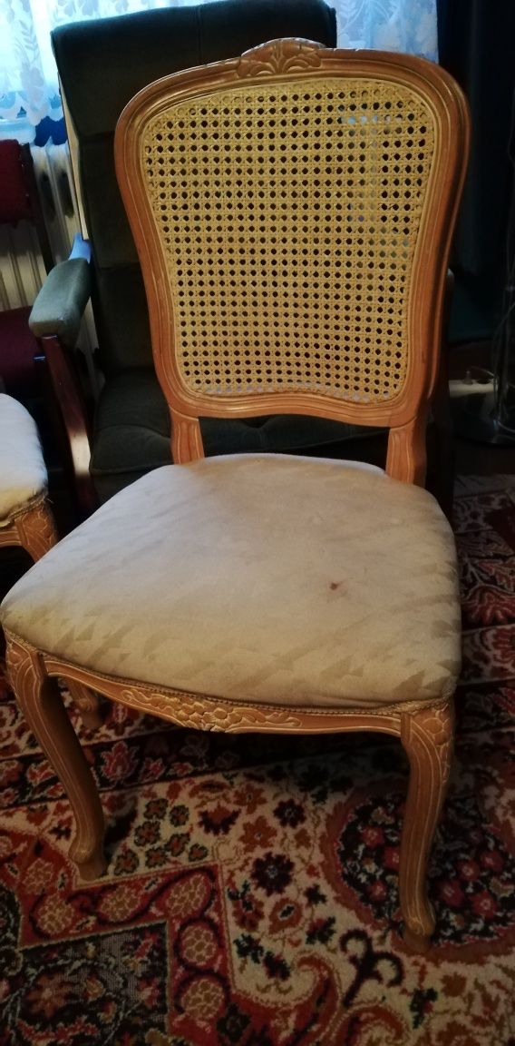 4 krzesła stylowe z rattanem