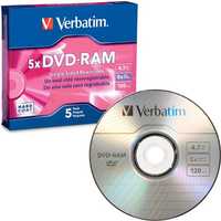 Verbatim DVD-RAM 5x 4.7GB Новые и запечатанные в упаковке