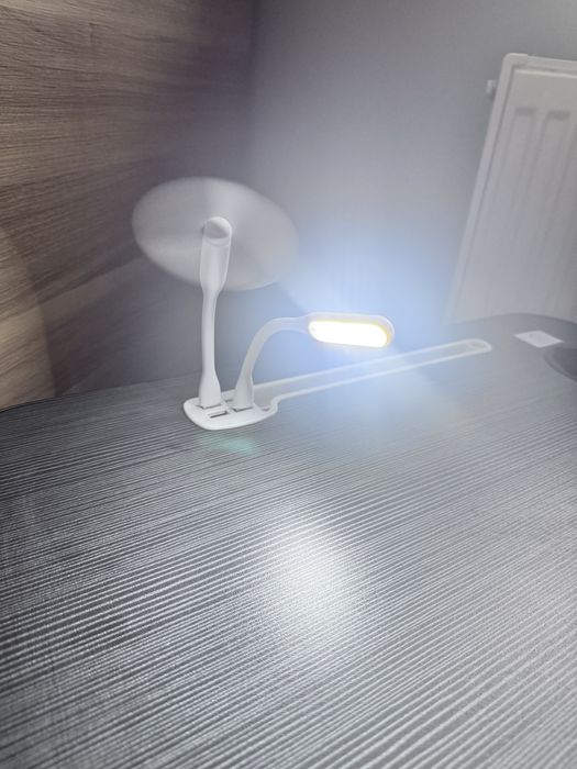 Stolik rozkladany nowy + wiatrak i lampka