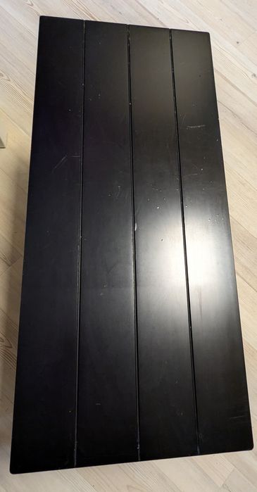 IKEA PINNIG – półka na buty z siedziskiem, czarna, metalowa, 79×35×52