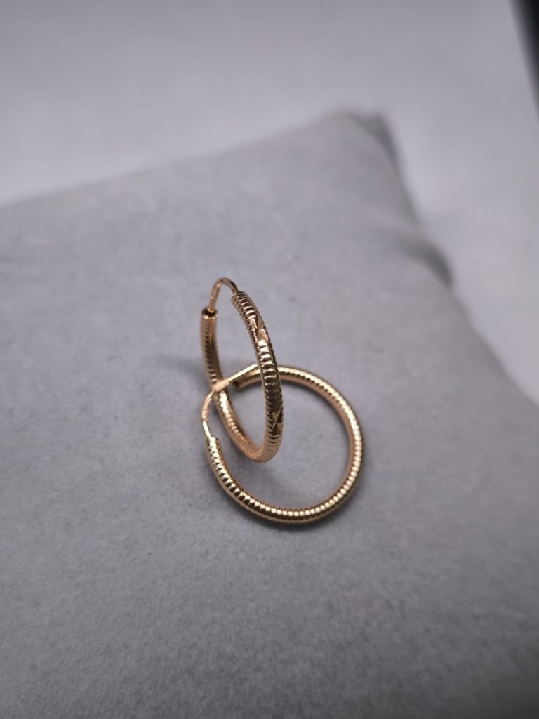 Серьги золотые кольца 1.8см