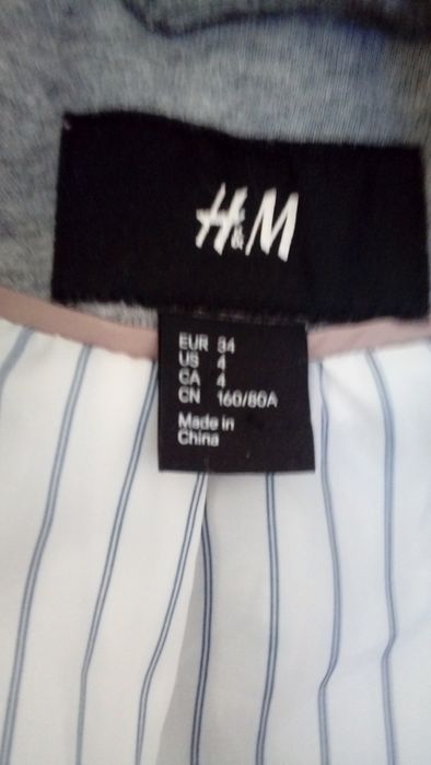 żakiet marynarka szara miękka H&M