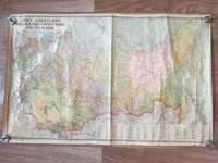 Карта Советских социалистических республик, ламинированная 1975 год