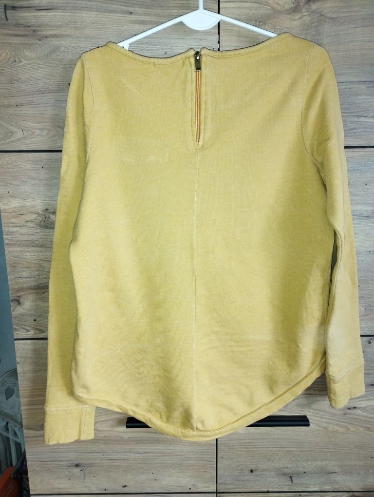 Stitch & Soul L musztardowy sweter bluza asymetryczna