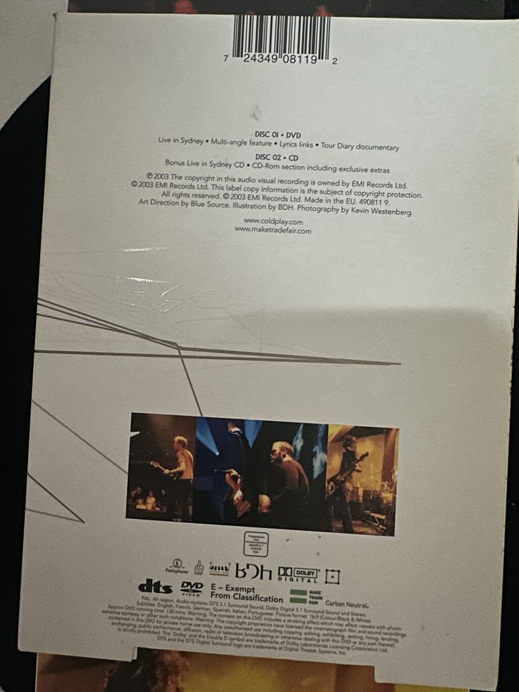 DVD / Cd Coldplay 2003