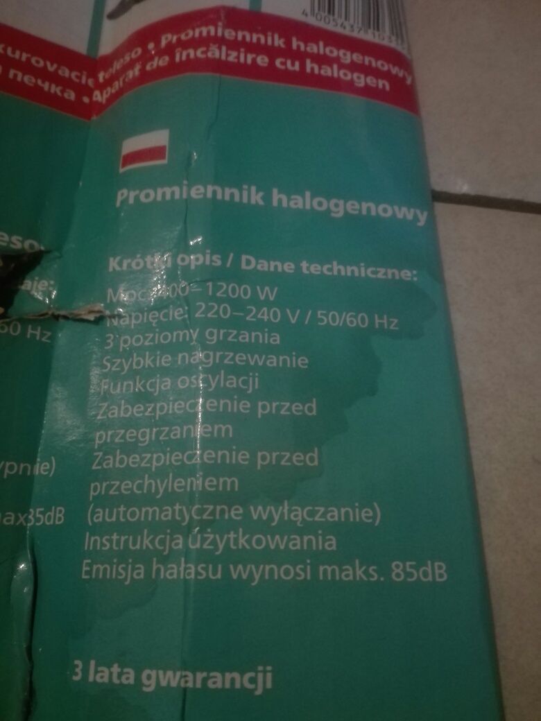 Grzejnik promiennik halogenowy