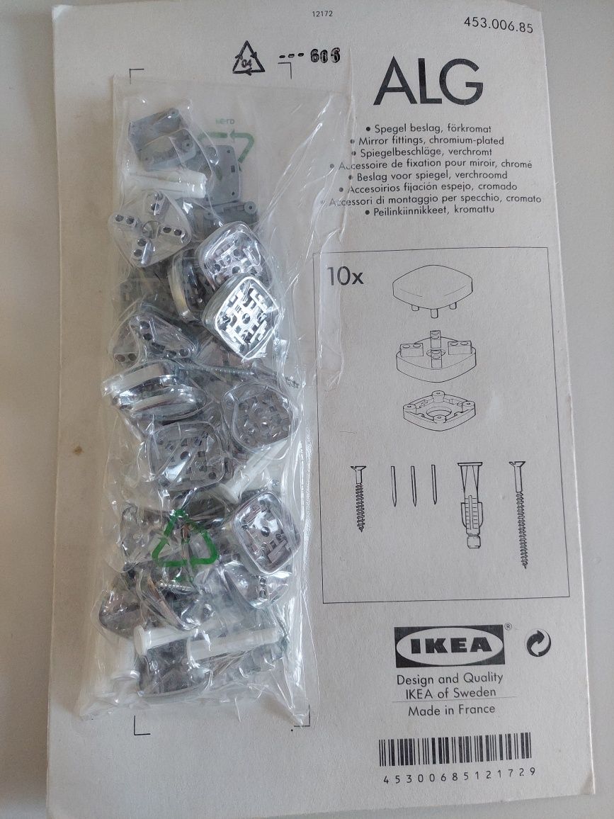 Elementy mocujące do luster, okucia Ikea 10szt