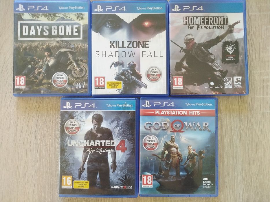 Gry days gone, god of war, uncharted, killzone i homefront