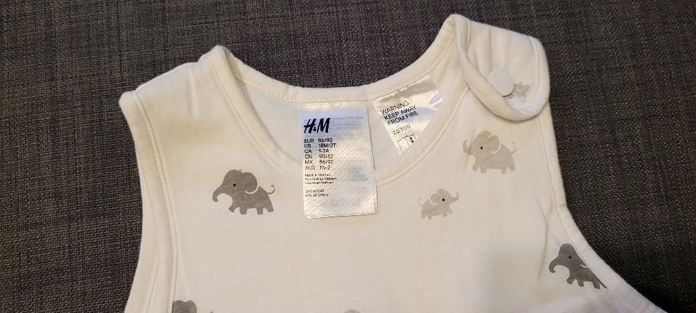 Watowany śpiworek h&m rozmiar 86-92 NOWY