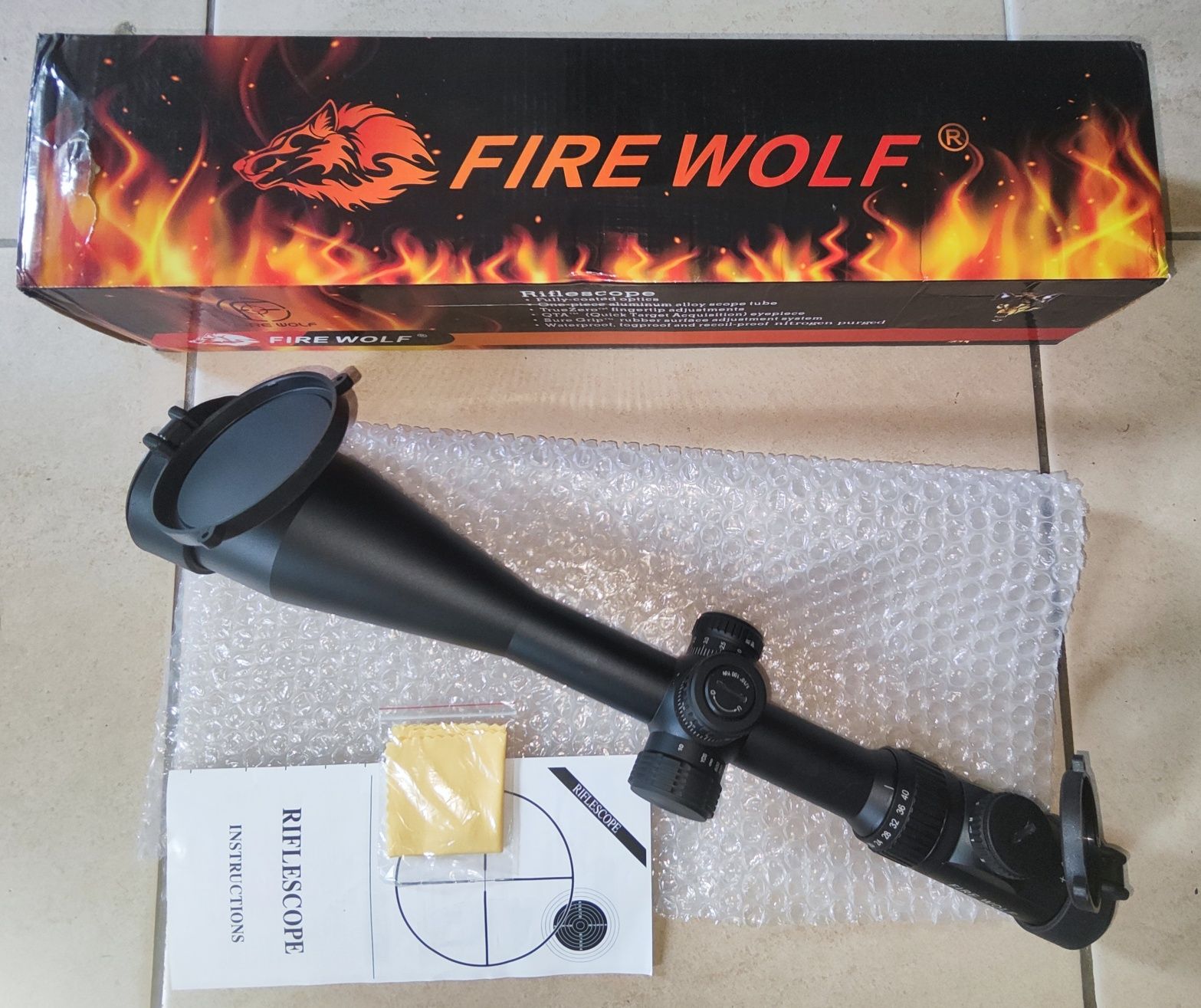 Mira telescópica para carabina PCP FireWolf 10-40x56E