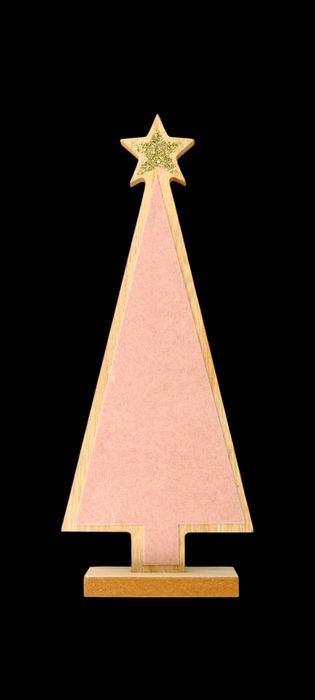 Eloy figurka choinka różowa drewno zamsz Nowa
