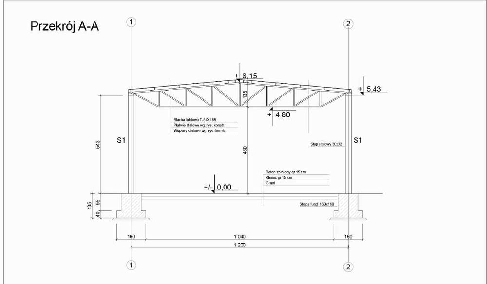 Hala stalowa 12m x 72m