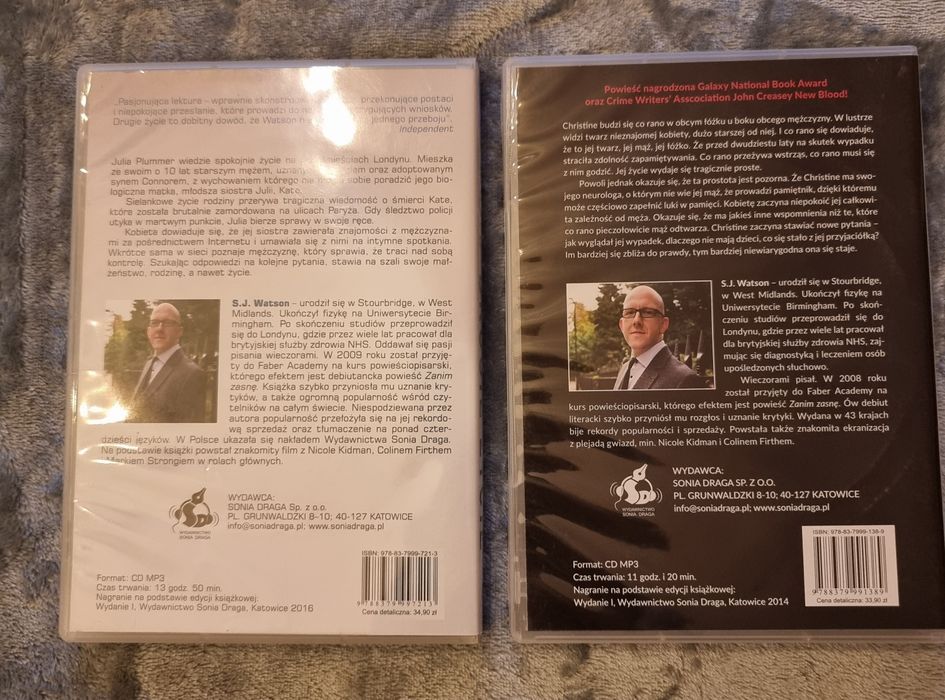 S.J Watson audiobooki 2 sztuki