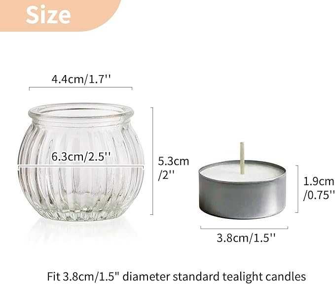 Szklane świeczniki do podgrzewaczy 12 sztuk przezroczyste