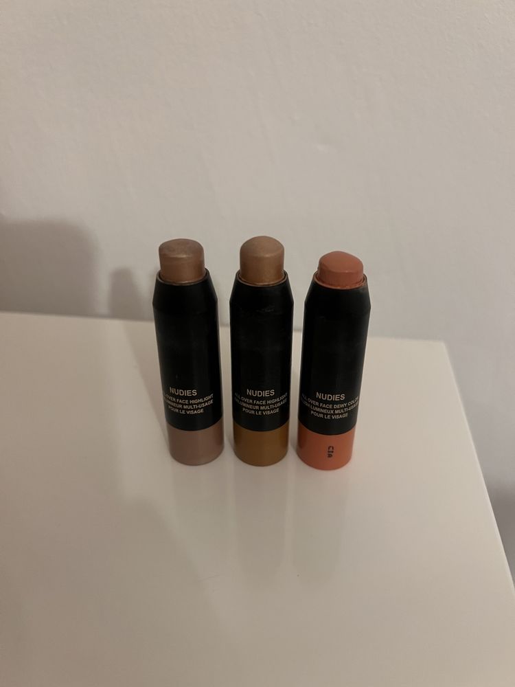 Zestaw Mini Nudestix - 2 rozświetlacze i 1 róż