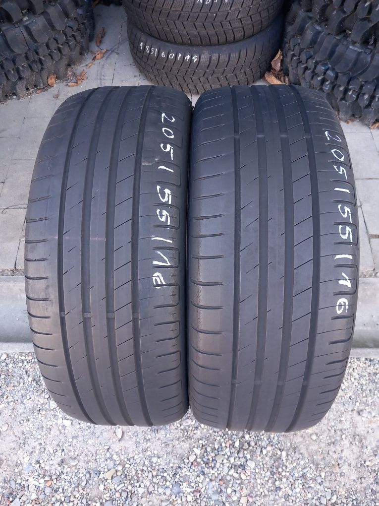 2x Opony Używane Letnie 205/55R16 Goodyear