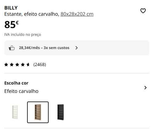 Estante Billy cor carvalho