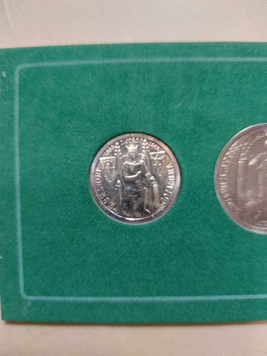 Moedas 25 e 100 Escudos prata - 600 Anos Batalha de Aljubarrota (1985)
