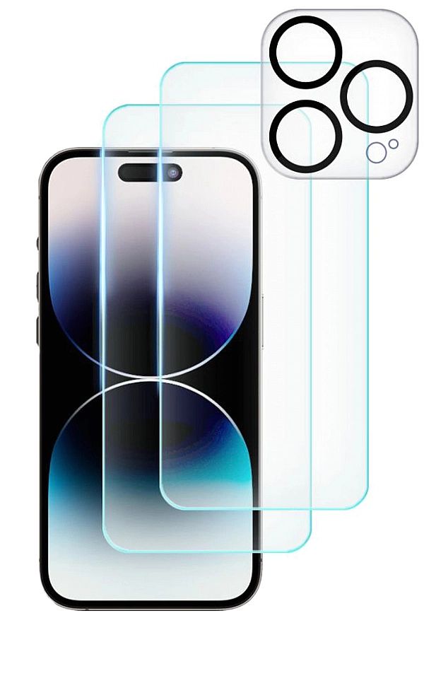 2x Szkło Hartowane + Szkło na Obiektyw Braders do iPhone 15 Pro Max Cl