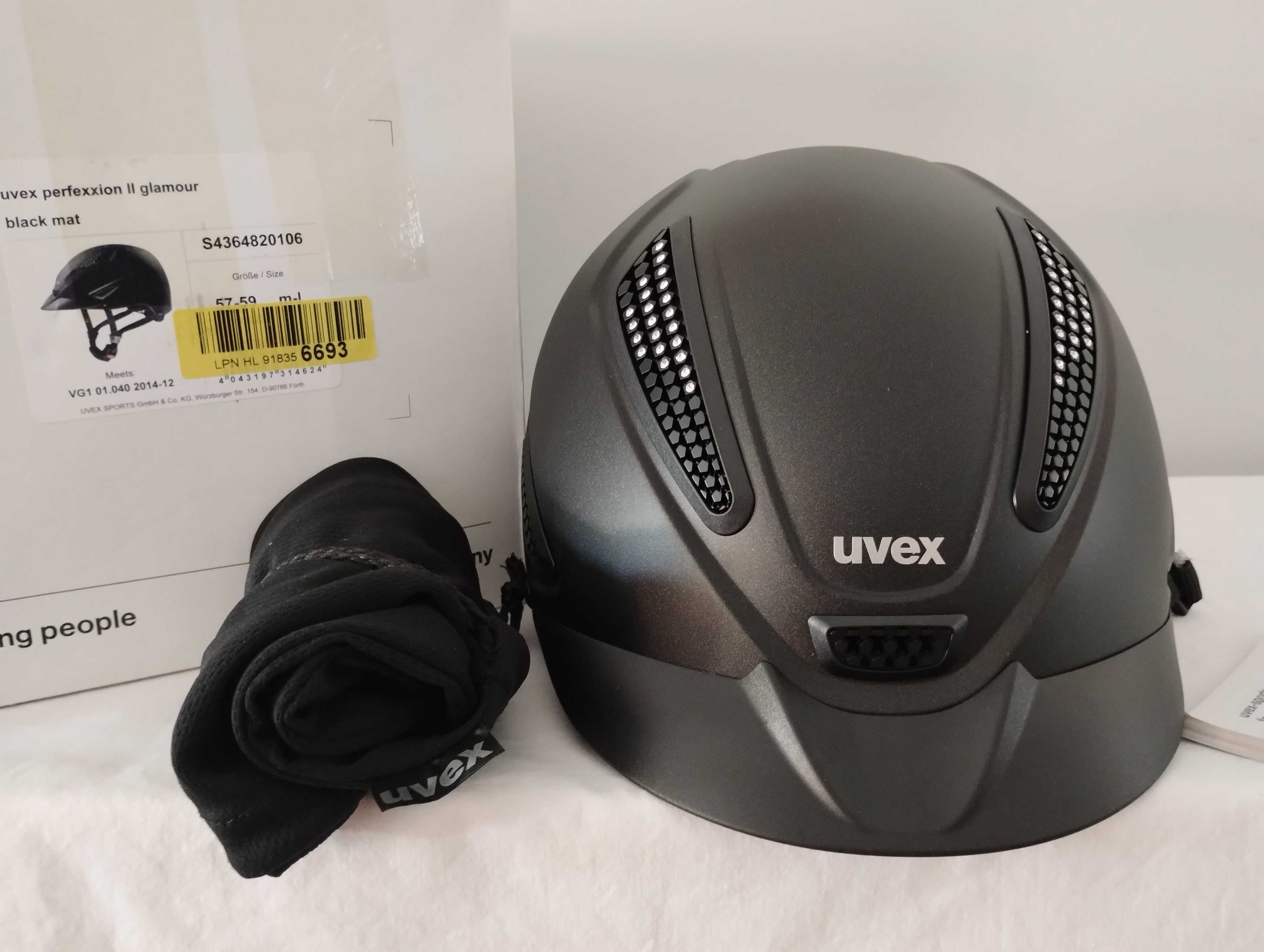 Kask jeździecki toczek Uvex Perfexxion II Glamour Black M/L 57-59cm