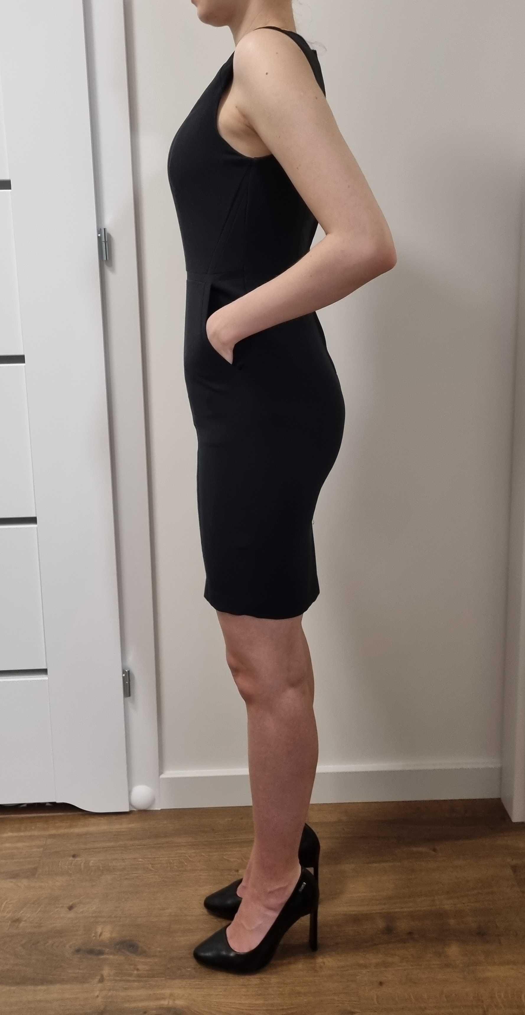 Sukienka elegancka na okazję matura czarna mała mini New Look S/36