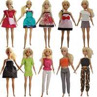 Zestaw Ubranka Sukienki dla lalek Barbie Torebki 17 elementów