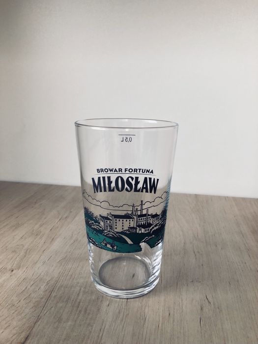 Szklanka z browaru Miłosław o pojemności 0,5 l