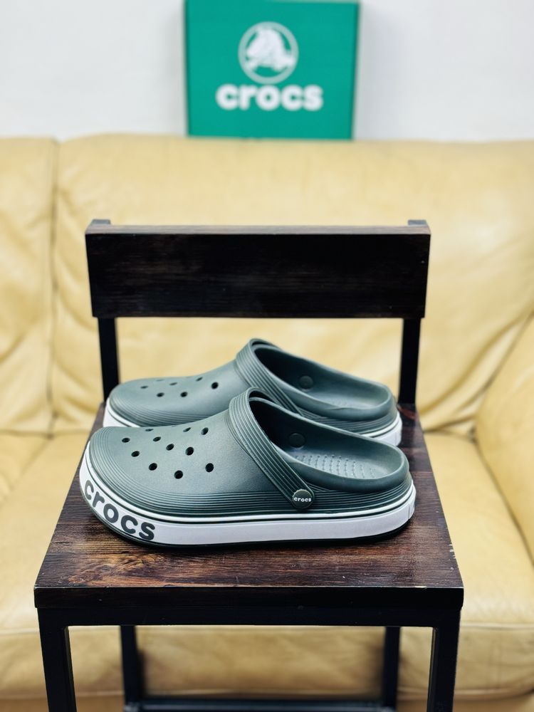 Crocs шлепки мужские сабо Crocband Clean Clog Кроксы 2024 Новинка Хаки