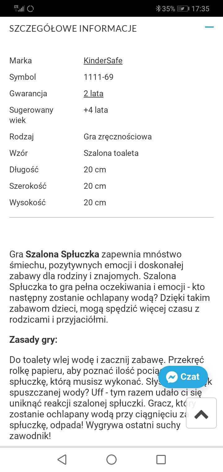 Gra rodzinna szalona spłuczka, do odkamienienia uszkodzona