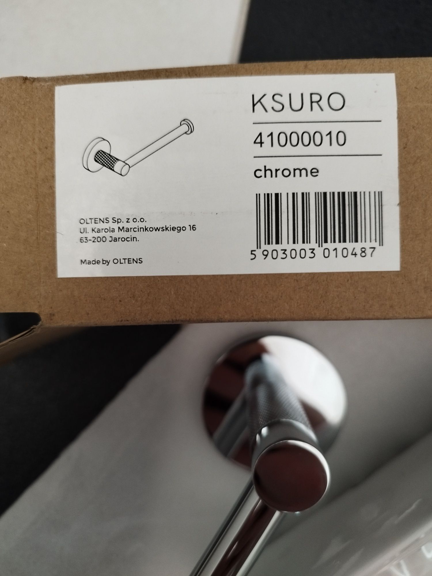 KSURO (Oltens) ścienny uchwyt na papier toaletowy chrom