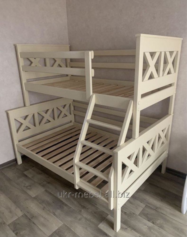 Ліжко двоярусне дерев'яне Тян120 (кровать двухъярусная)