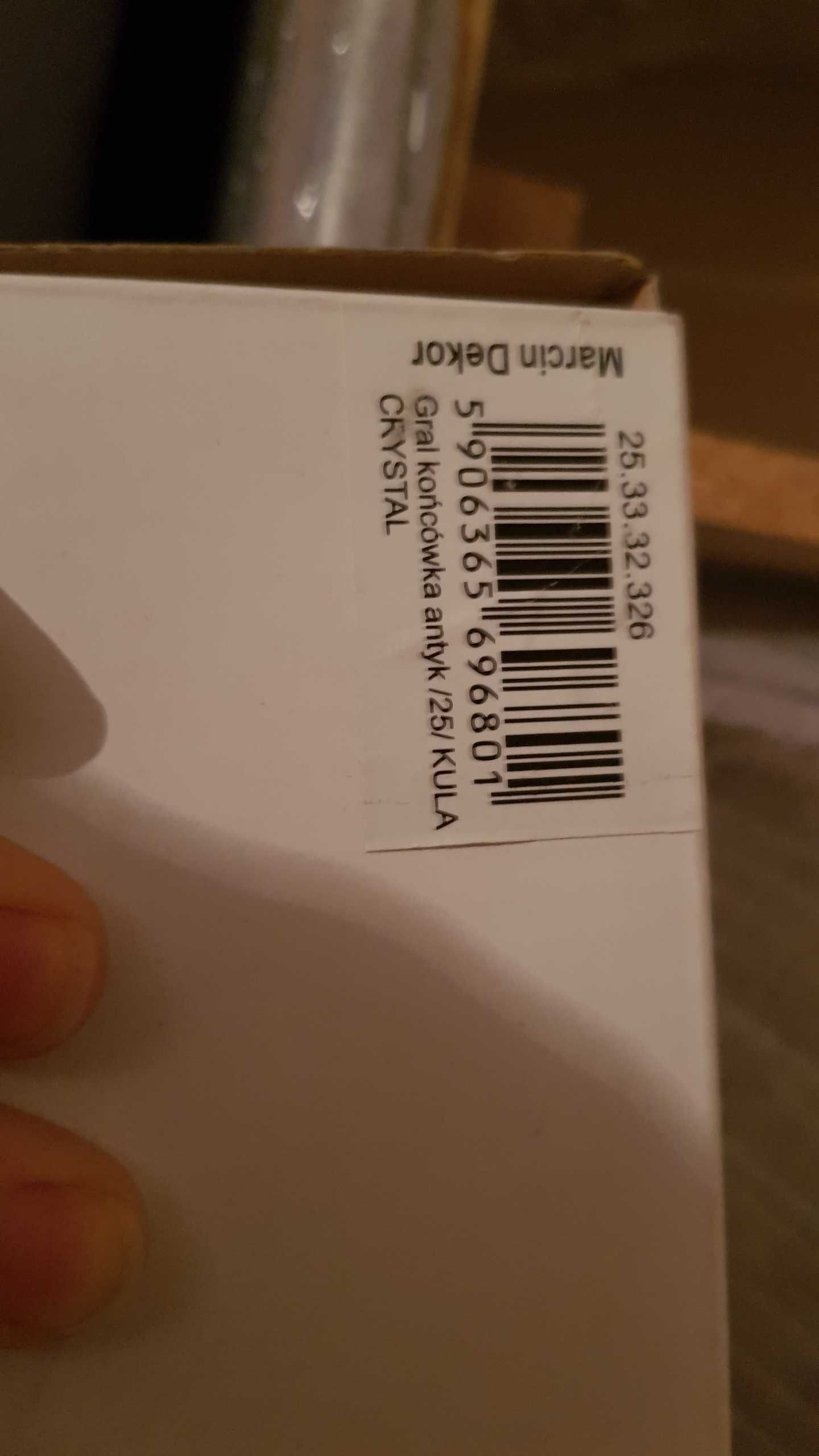Marcin Dekor Gral końcówka do karnisza antyk FI25 KULA CRYSTAL złoty