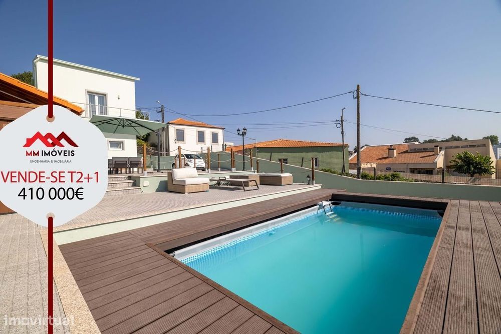 Moradia T2+1 | 2021 | Valbom | Terreno 556m2 | Piscina | Terraço