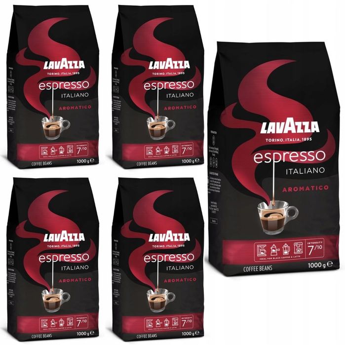 5x1KG Kawa ziarnista LAVAZZA ESPRESSO ITALIANO Aromatico Oryginalna