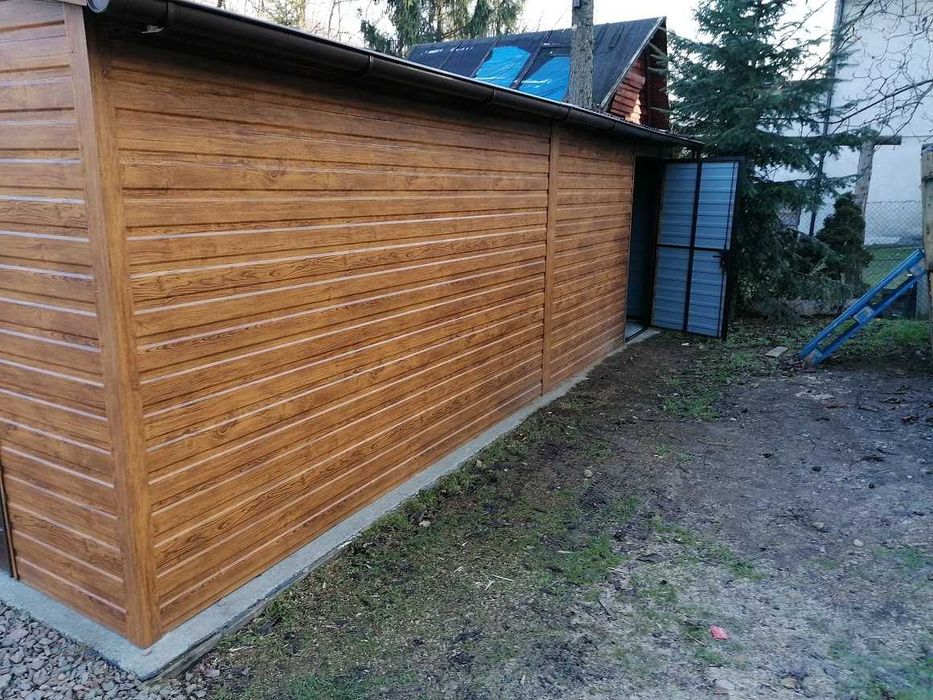Garaż 6m x 5.8m PREMIUM Złoty Dąb + Orzech