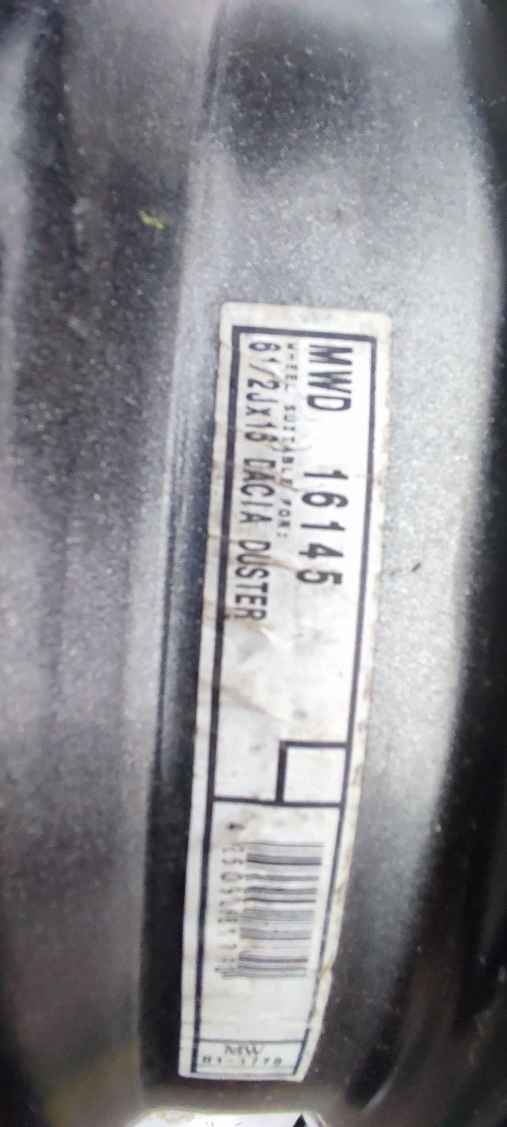 5x114.3 16" 6.5J Dacia Duster - Komplet felg stalowych