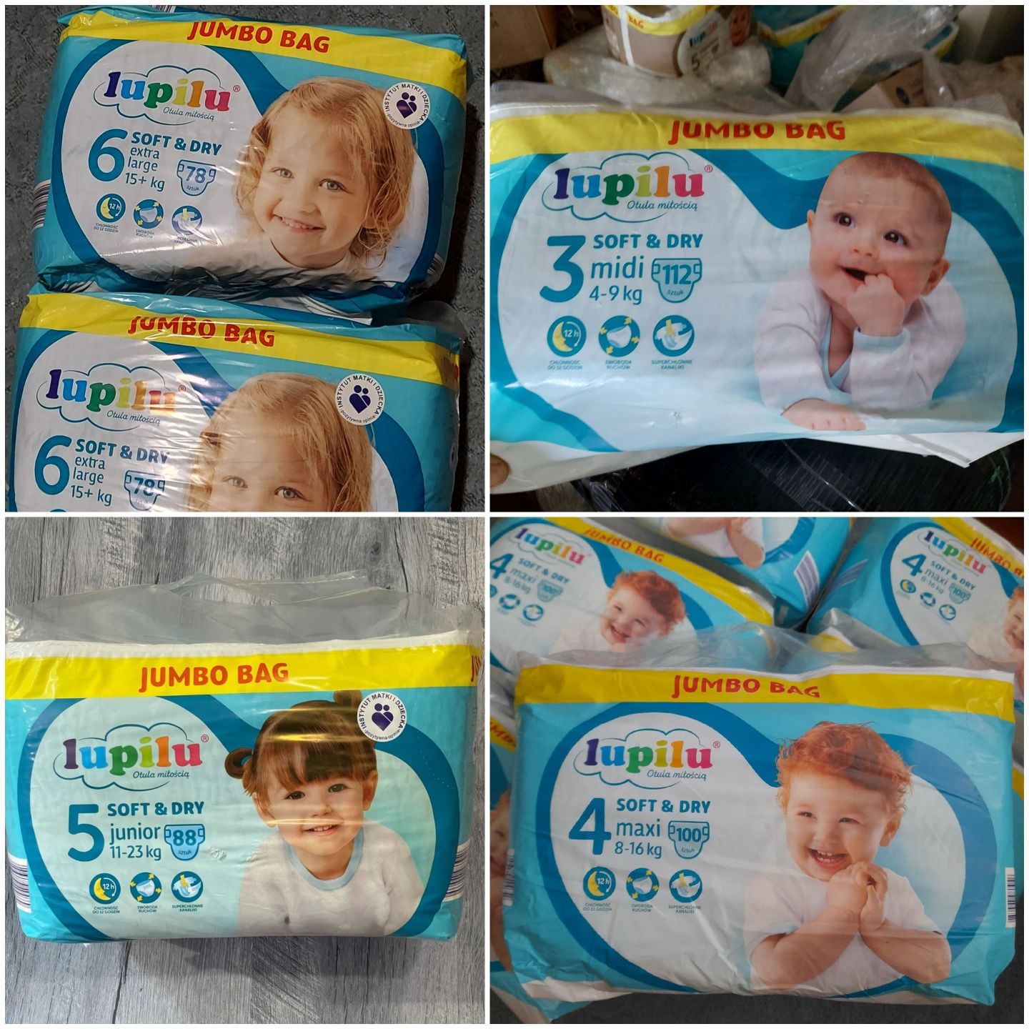 Підгузники Lupilu Premium Soft&dry. Памперси золоті, голубі. Трусики