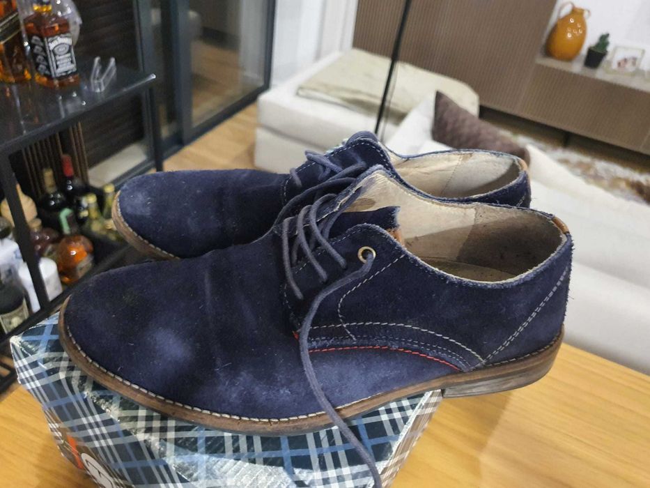 Sapatos Homem Camurça Azul: Tamanho 40