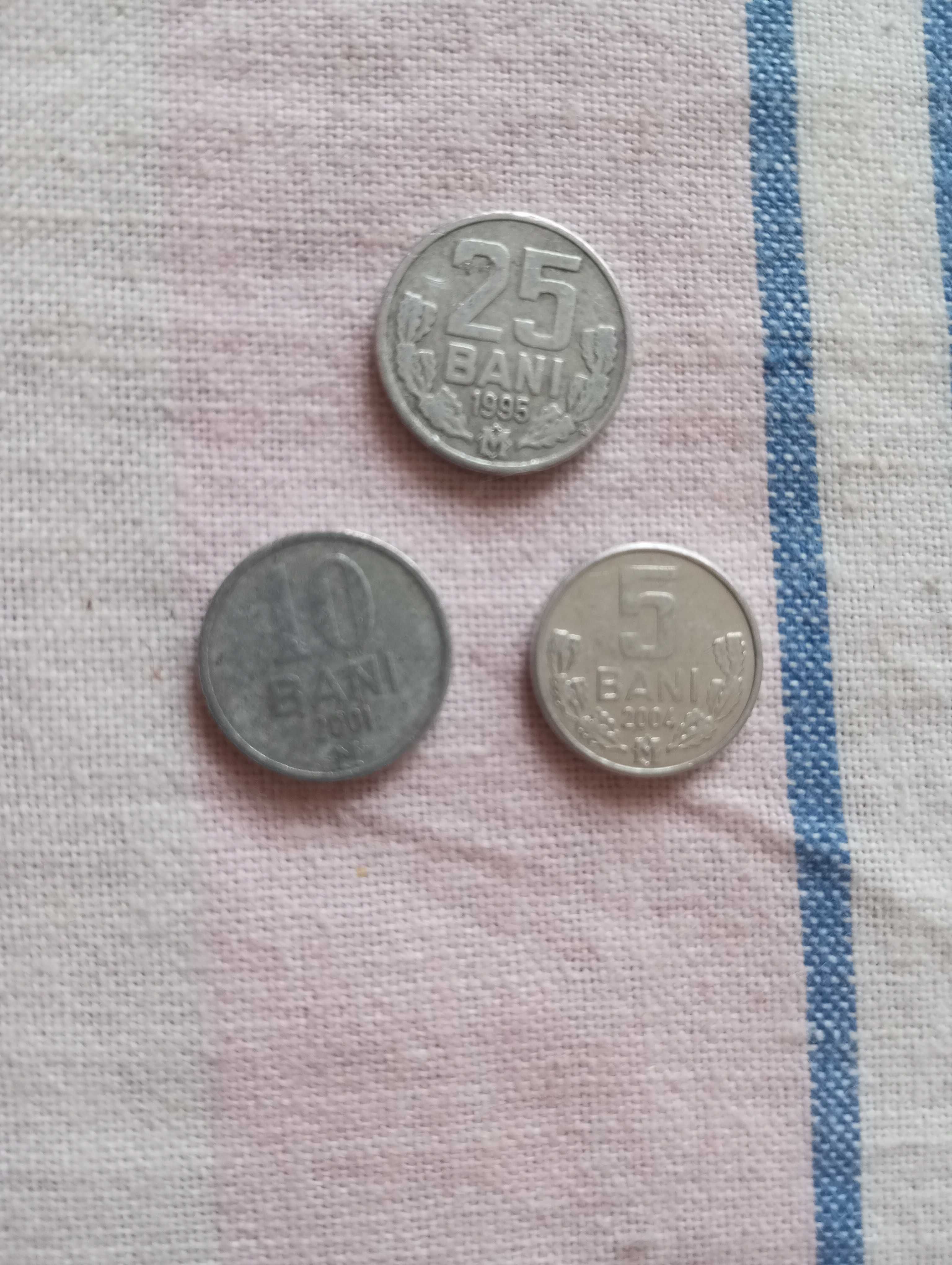 Монеты 5, 10 и 25 бани, Молдова, 1995-2004 г. Цена за все.
