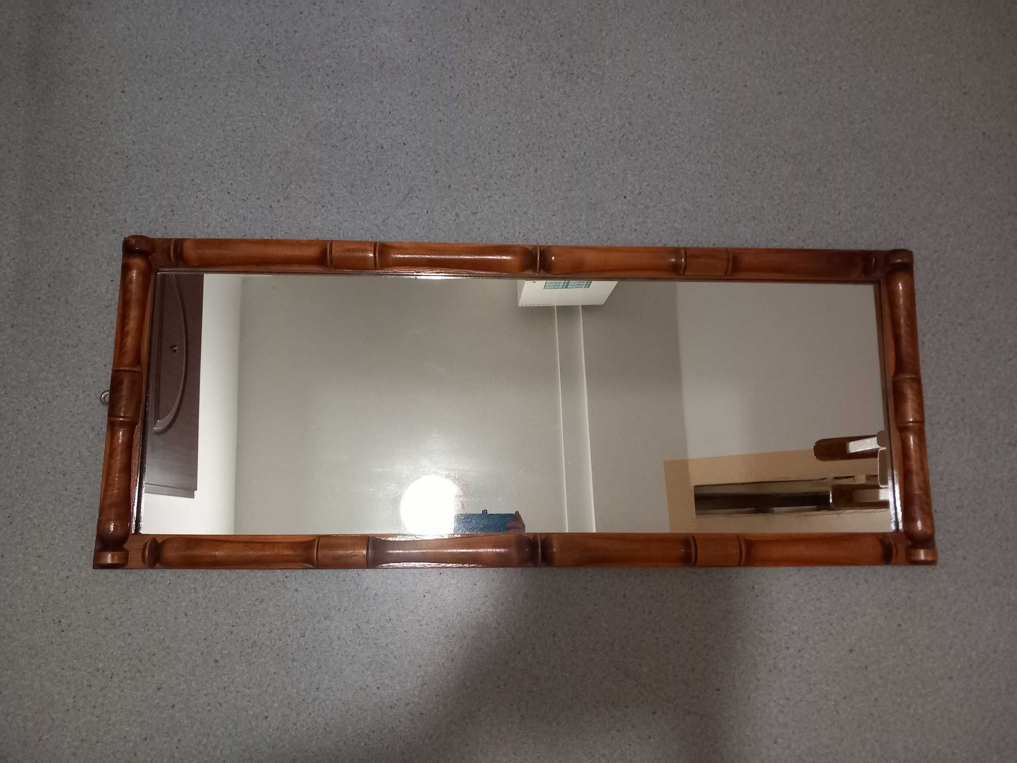 Lustro wiszące – rama drewniana rustykalna 110x44cm VINTAGE z PRL