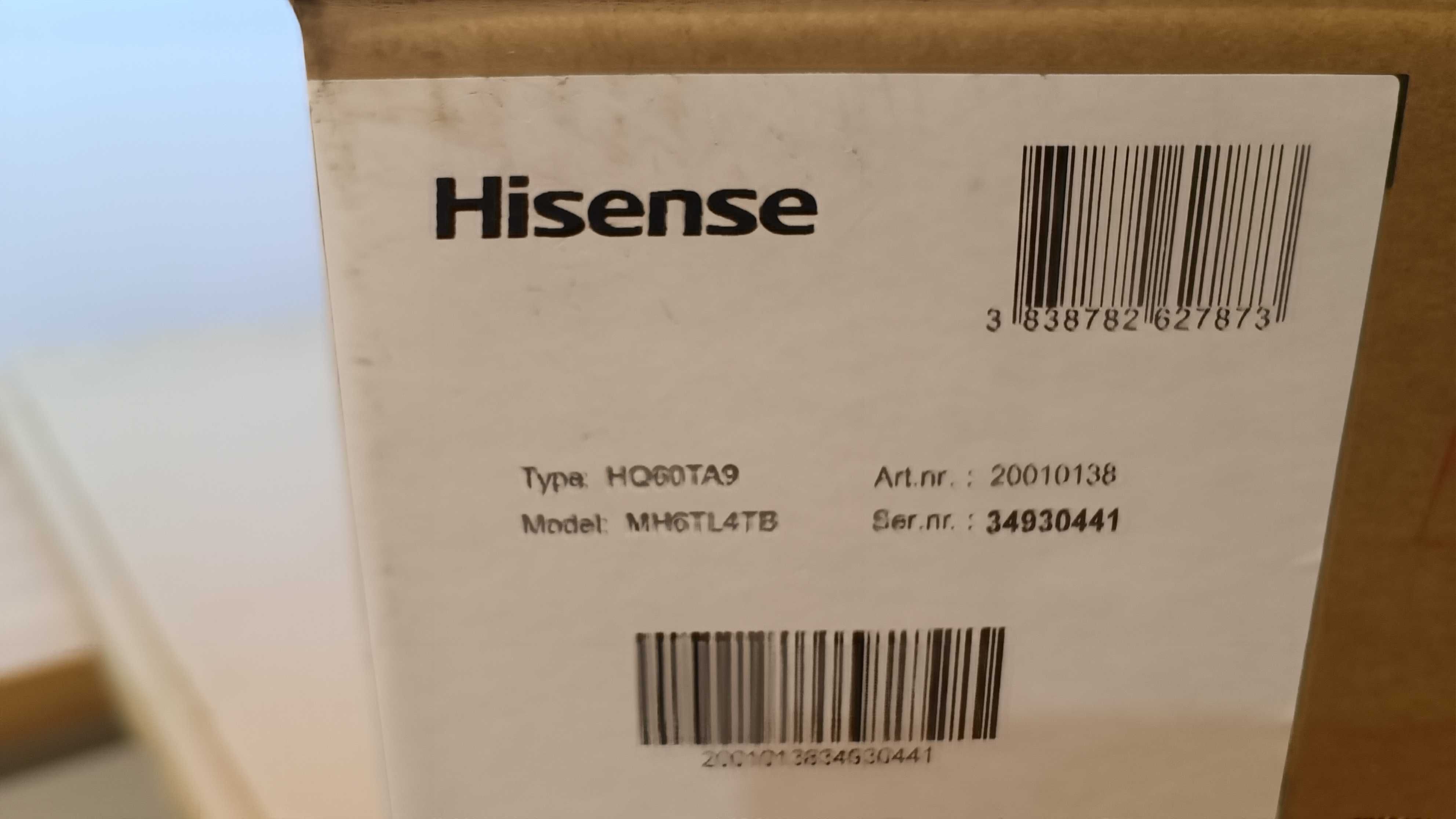 Okap kuchenny HISENSE MH6TL4TB Czarny, NOWY, 60 cm szerokości