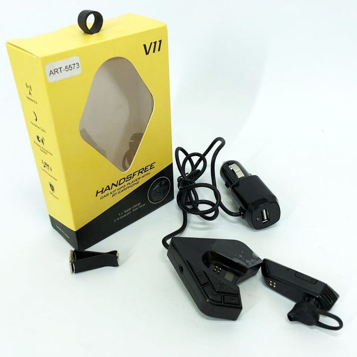 Трансмітер FM V11 BT з Bluetooth гарнітурою модулятор, блютуз фм перед