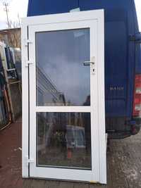 KR HAUS Drzwi 118x232 zewnętrzne alu ciepłe używane okna drzwi POZNAŃ