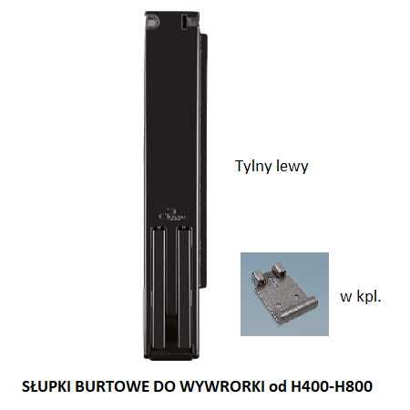 Słupek wypinany środkowy H400 FMCA oraz tylny P/L do wywrotki