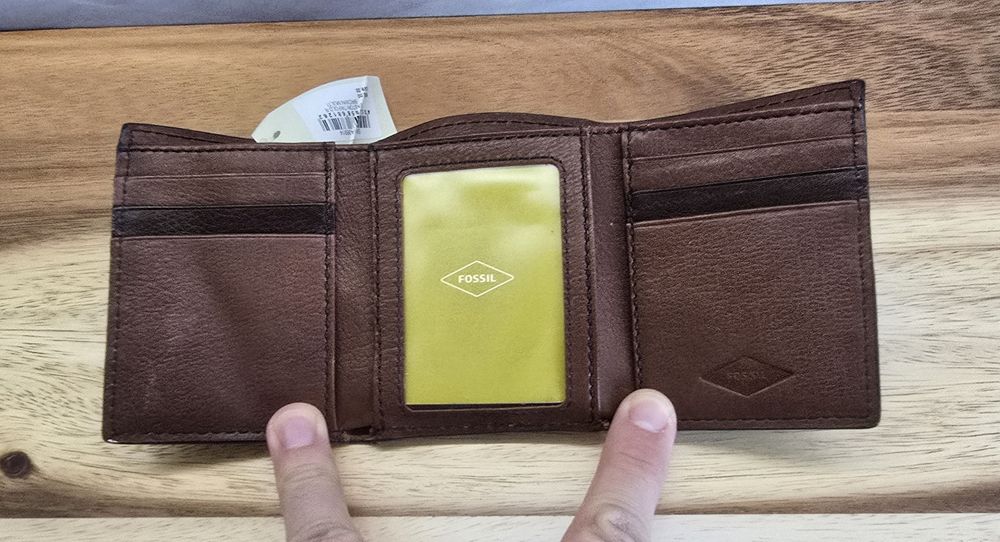 Oryginalny Fossil Męski portfel skórzany Trifold