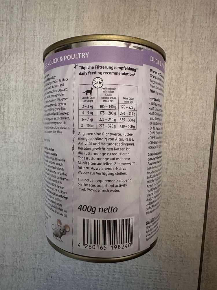 10 szt. GranataPet DeliCatessen kot mokra kaczka drób