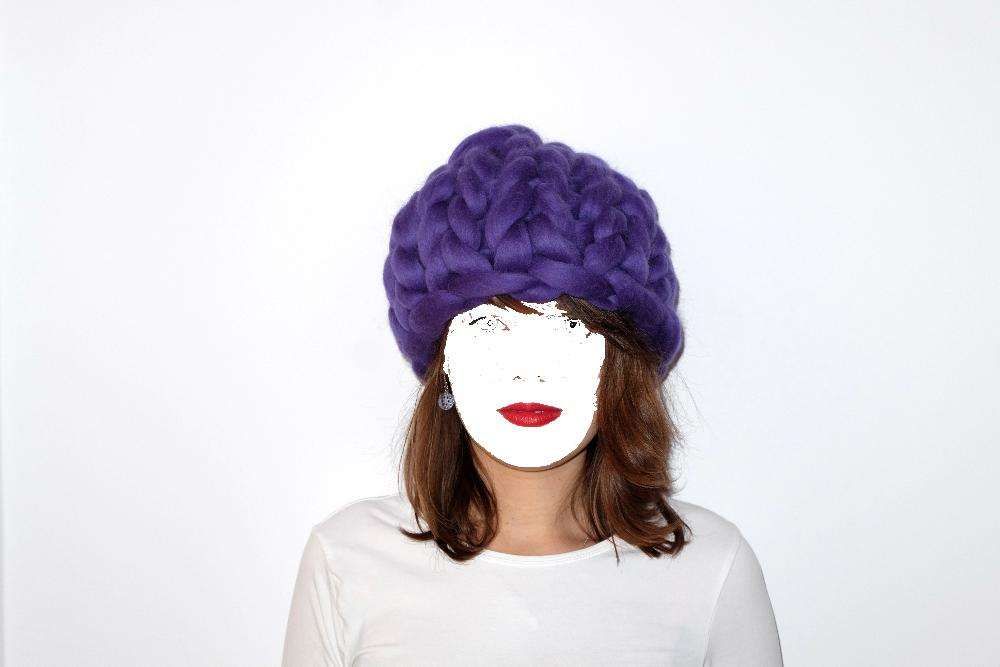 Czapka 100% Wełna Merino Merynos Handmade (czesankowa)