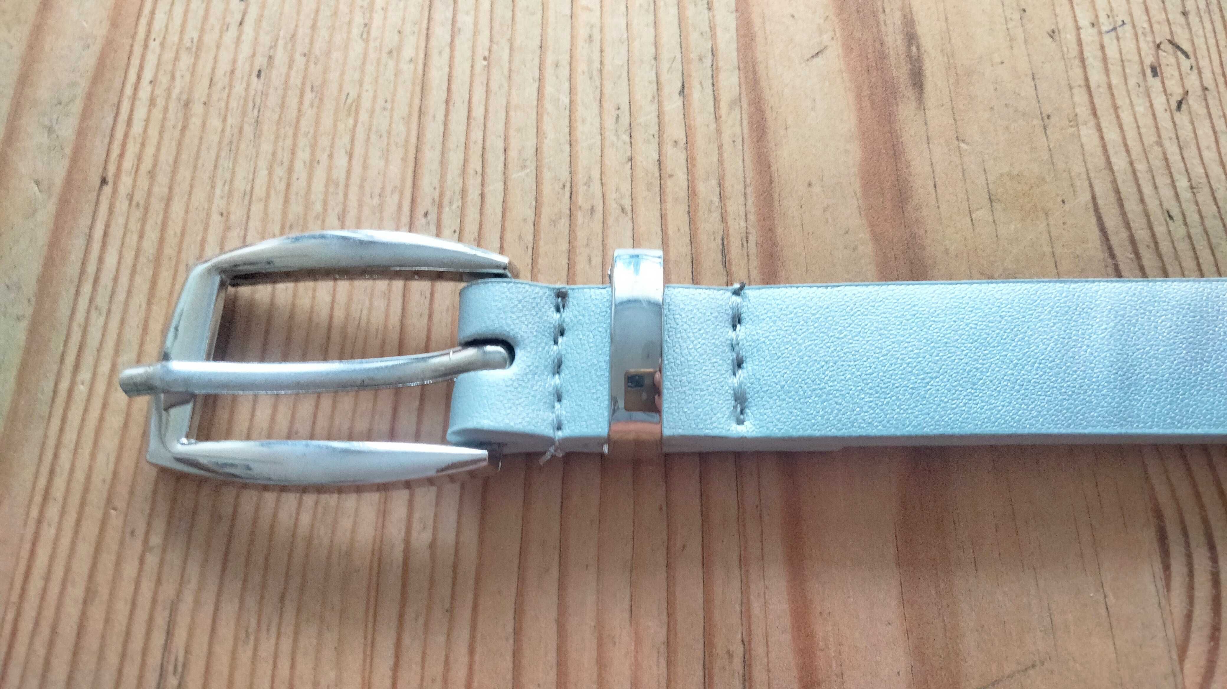 Pasek damski kolor srebrny długość 97 cm szerokość 1,8 cm