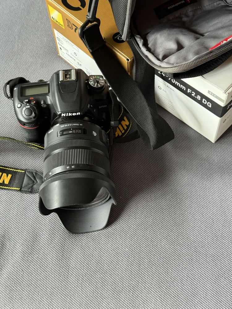 Nikon D7500 + Sigma 24-70mm F2.8 DG Art + pokrowiec Manfrotto
